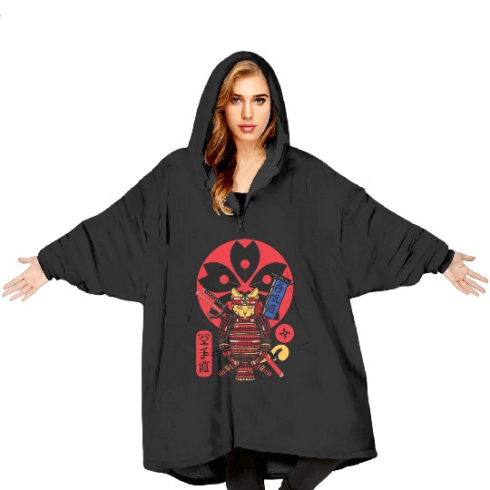 Samurai Cat Blanket Hoodies