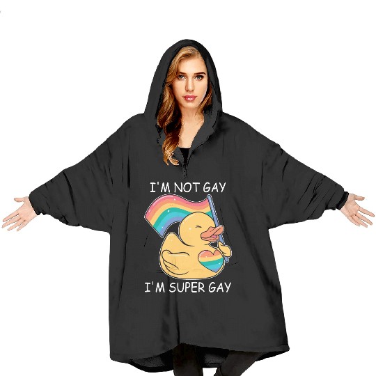 Super Gay Rubber Duck Funny LGBT Gay Pride Rainbow Blanket Hoodies