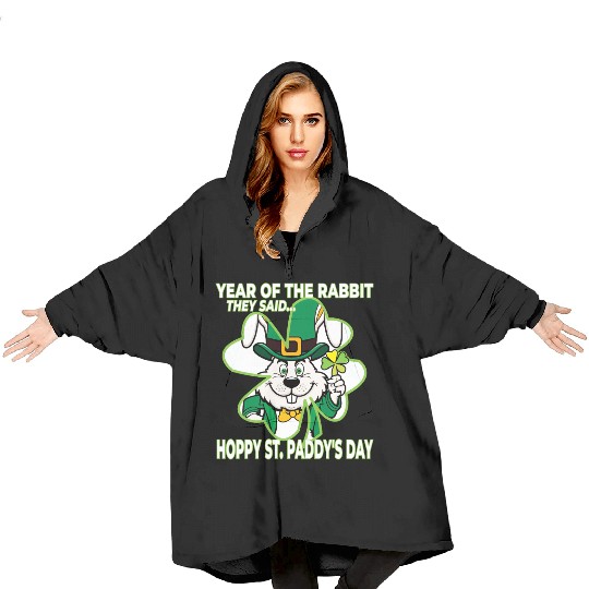 Year of the Rabbit - St. Paddy's Day Blanket Hoodies