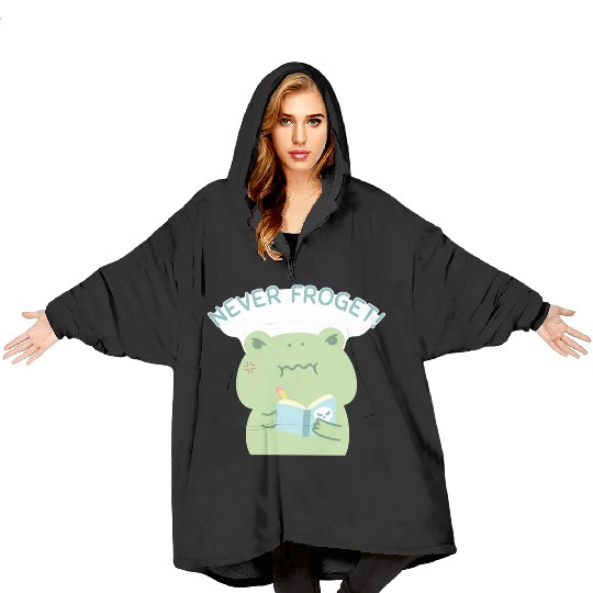 Angry Frog Never Froget Revenge Book Blanket Hoodies