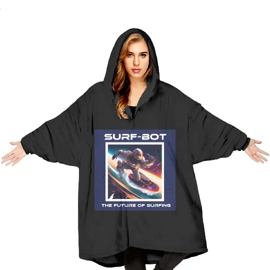 Robot Silver Surfer Blanket Hoodies