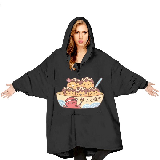 Kawaii Japanese Food Takoyaki Octopus Balls Blanket Hoodies