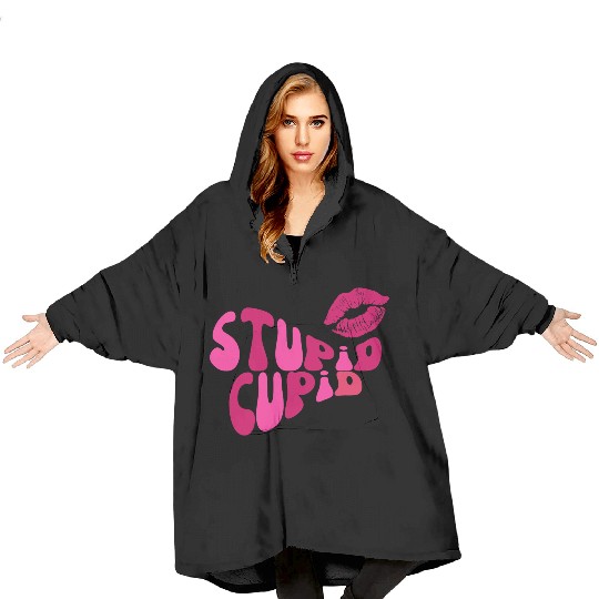 stupid cupid Blanket Hoodies