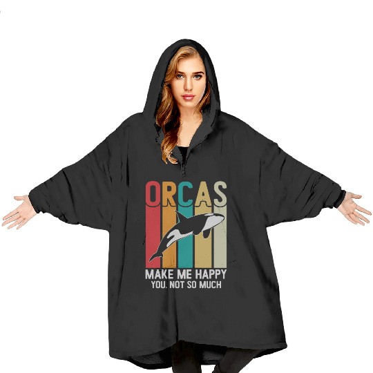 King Orca, Ruler of the Seas Blanket Hoodies