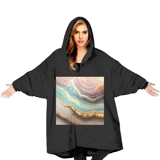 Pastel Agate Geode Stone Blanket Hoodies