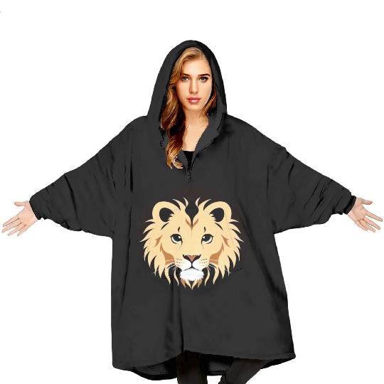 Royal Cartoon Lion - King of the Jungle 7 Blanket Hoodies