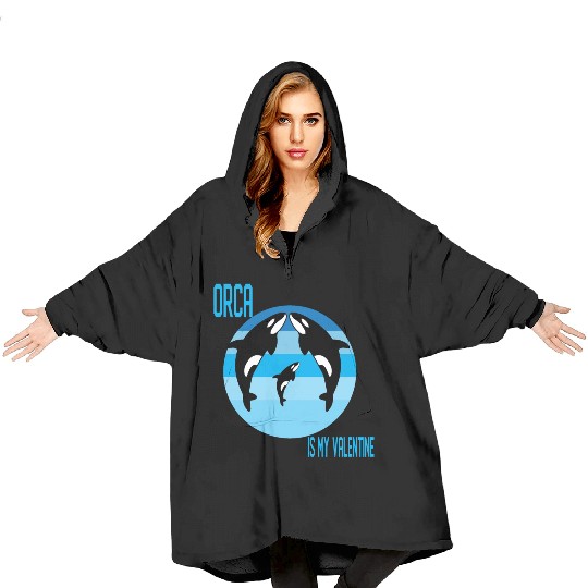 King Orca: Ruler of the Seas Blanket Hoodies