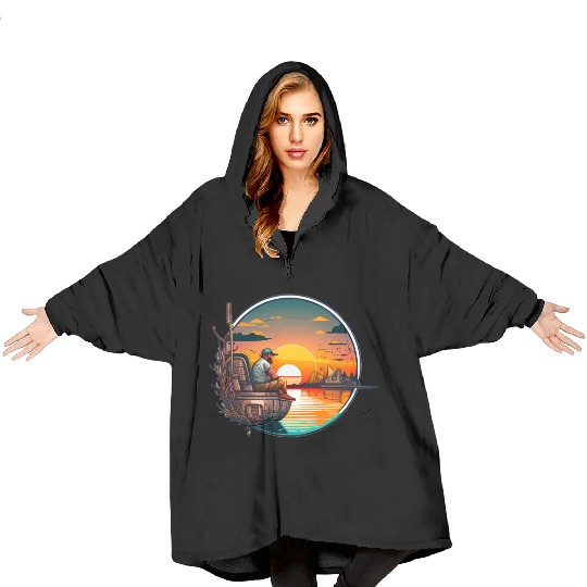 Peaceful Fishing Blanket Hoodies