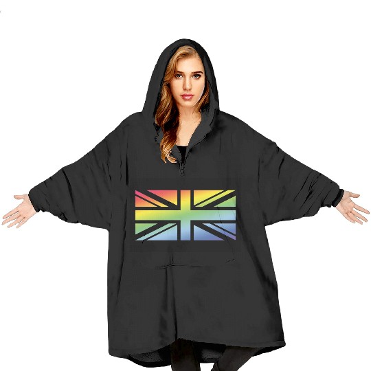 Union Jack / Rainbow Flag (Britain / UK / Poster) Blanket Hoodies