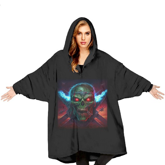 ZOMBIE IRON MAIDEN (version 14) Blanket Hoodies