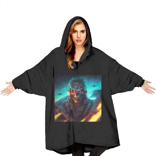 ZOMBIE IRON MAIDEN (version 13) Blanket Hoodies