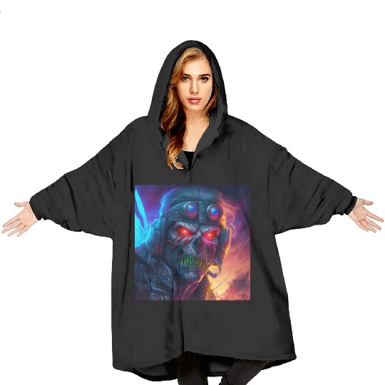 ZOMBIE IRON MAIDEN (version 9) Blanket Hoodies