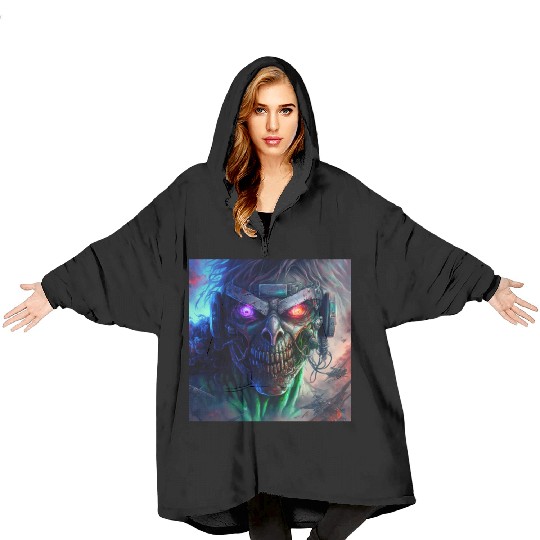 ZOMBIE IRON MAIDEN (version 12) Blanket Hoodies