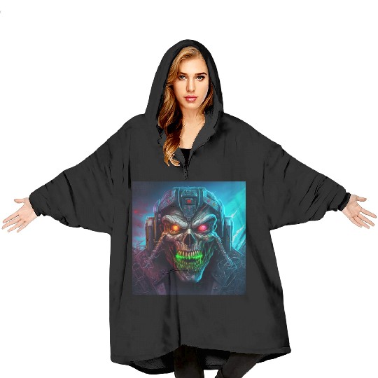 ZOMBIE IRON MAIDEN (version 8) Blanket Hoodies