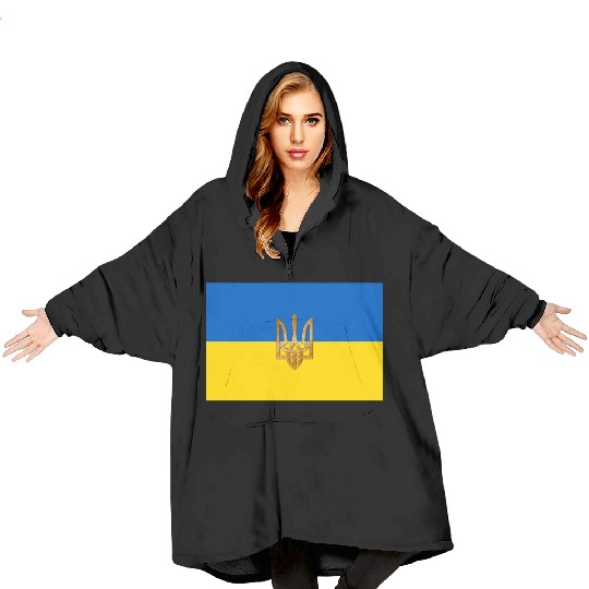 Flag of Ukraine Blanket Hoodies