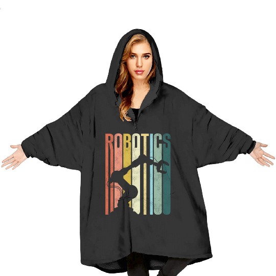 Robot Robotics Engineer Retro Blanket Hoodies