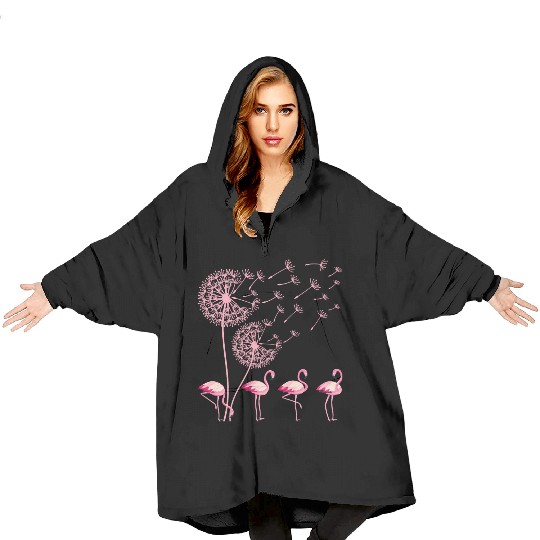 Flower Dandelion Tropical Bird Pink Flamingo Blanket Hoodies