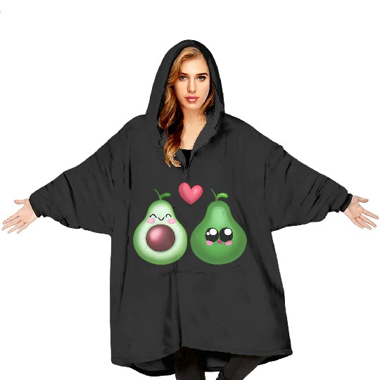 Avocado Love - Cute Couple Design Blanket Hoodies