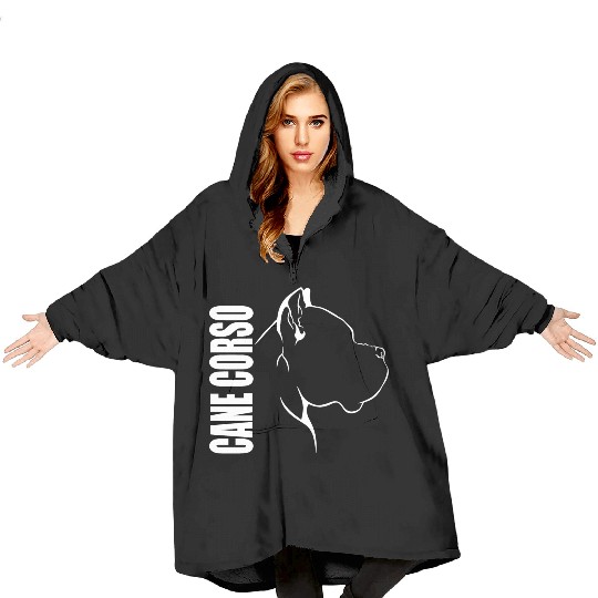 Proud Cane Corso Profile dog mom Blanket Hoodies