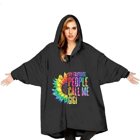 My Favorite People Call Me Gigi Sunflower Tie Dye Blanket Hoodies