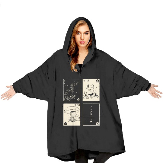 Cottagecore Tarot Cards Fungi Frog Goblincore Blanket Hoodies