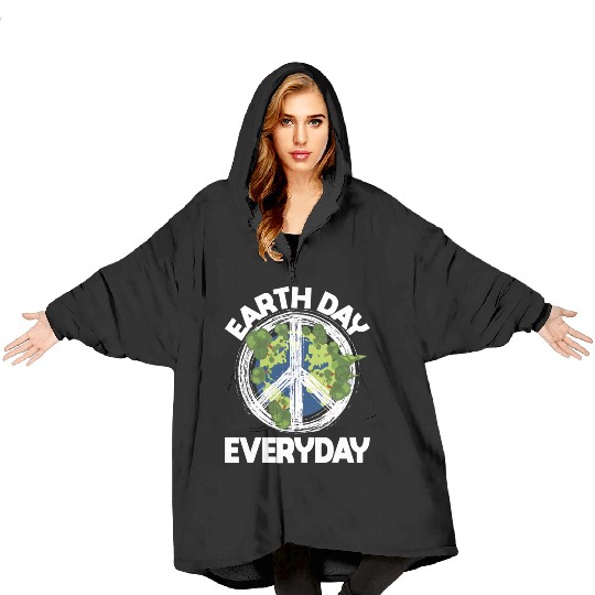 Earth Day Everyday Nature Lover Climate Change Blanket Hoodies