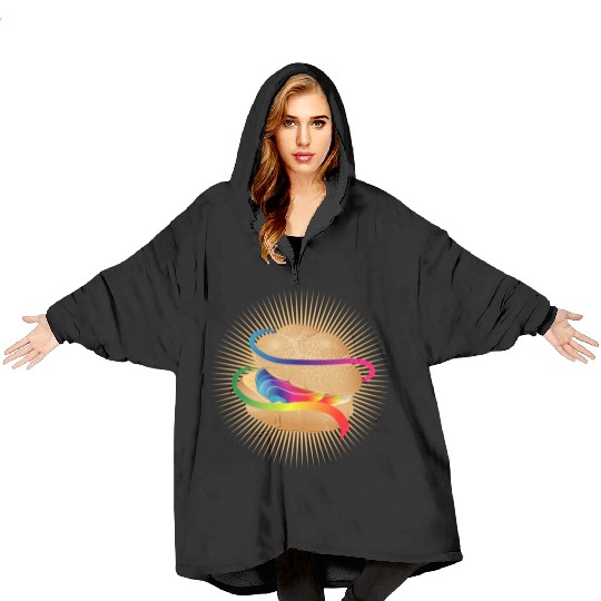 Illustration of a colorful filled cream puff Blanket Hoodies