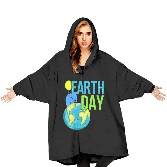 Earth Day 2019 Blanket Hoodies Great Vintage Ear Elephant S