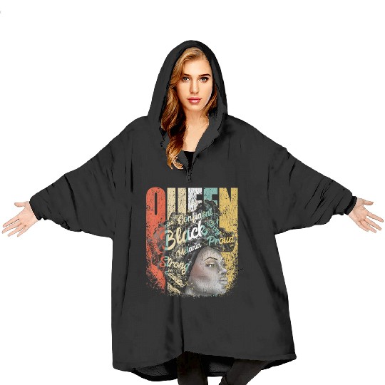 African American Educated Strong Black Blanket Hoodies