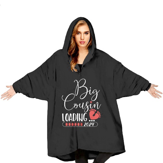 Big cousin loading 2024 for pregnancy announcement Blanket Hoodies
