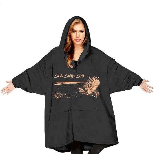 Sea, Sand And Sun Blanket Hoodies