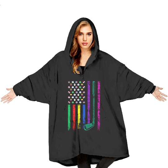 American Sports Flag Hispanic Heritage Month Golf Blanket Hoodies