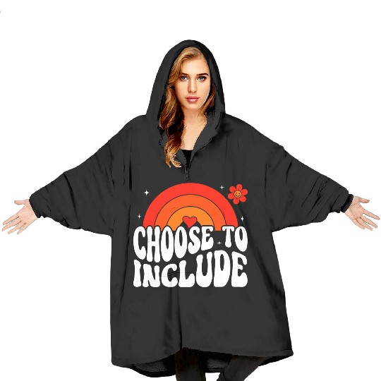 Choose To Include For Autism Teacher Blanket Hoodies