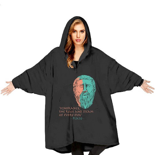 Plato Stoic Philosophy Quote Blanket Hoodies