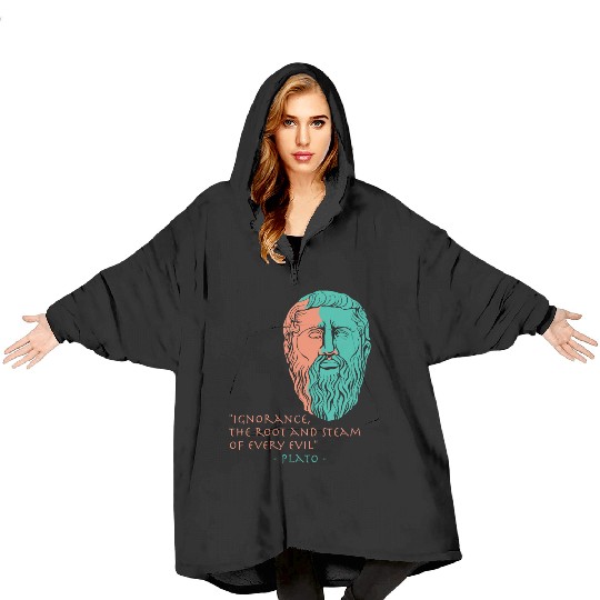 Plato Stoic Philosophy Quote Blanket Hoodies