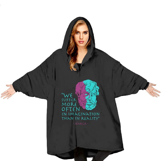Seneca Stoic Philosophy Quote Blanket Hoodies