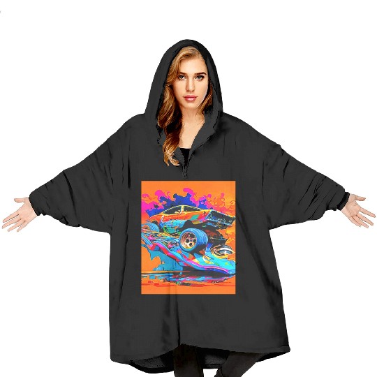 Car Muscle Car Vintage Retro muscle car Blanket Hoodies