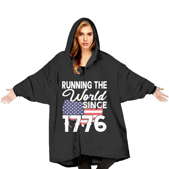 Running The World Since 1776 Blanket Hoodies