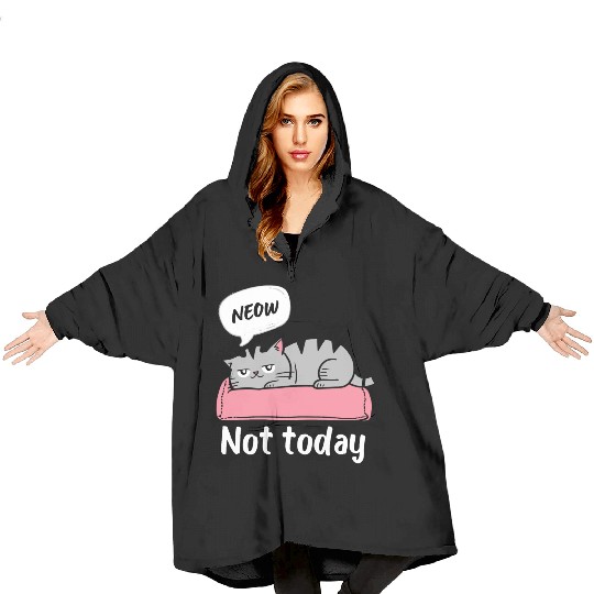 Funny Lazy Bored Cat | For Cat Mom Cat lovers Blanket Hoodies