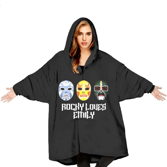 Rocky Loves Emily Funny Blanket Hoodies
