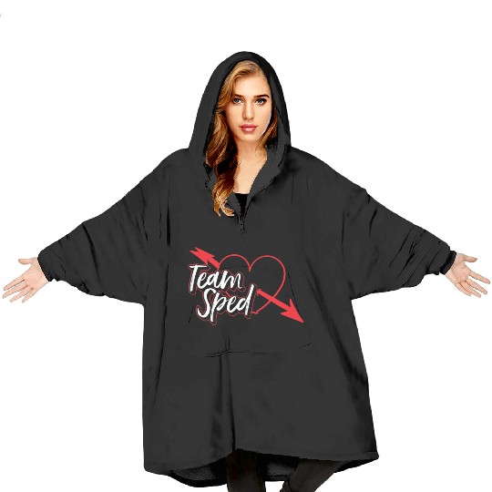 Team Sped Teacher Awareness Special Education Blanket Hoodies
