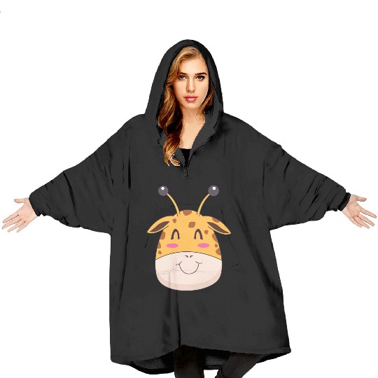 Cute Giraffe Design Blanket Hoodies