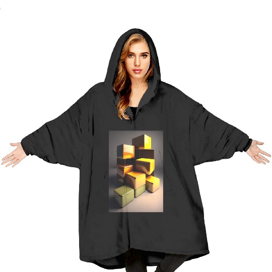 Gold Cubes Blanket Hoodies