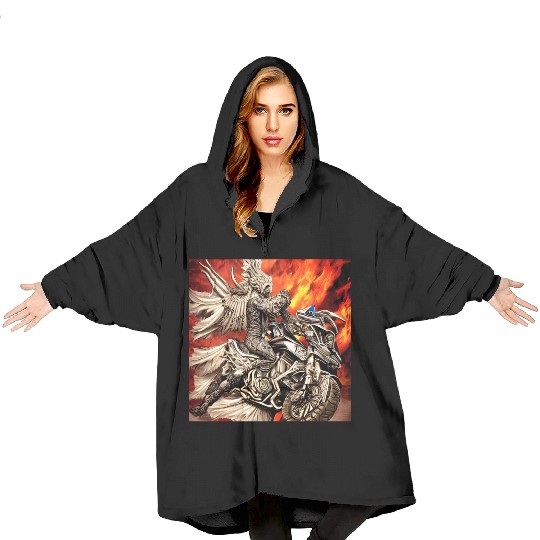 Devil Hellfire Riding Motorcycle Blanket Hoodies