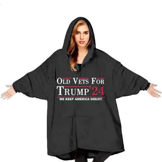 Old Vets For Trump'24 Blanket Hoodies