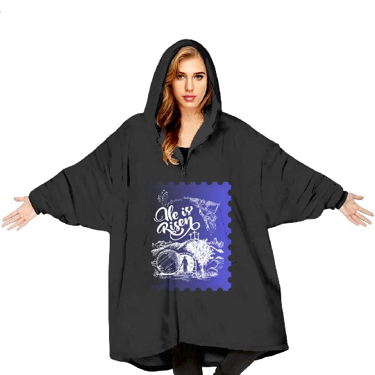 He Is Risen. Angel and singing; Classic drawing Blanket Hoodies
