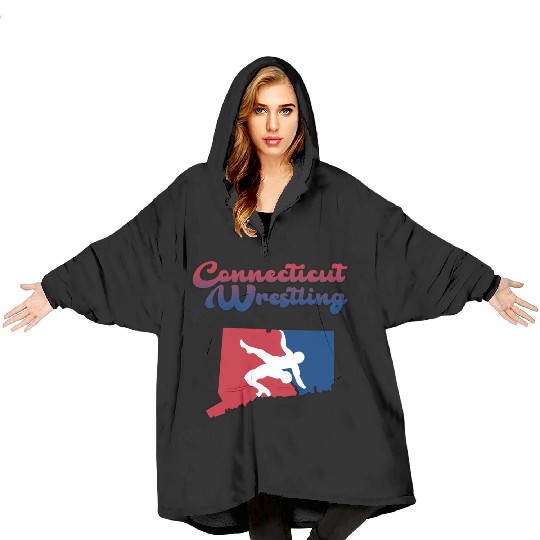 Connecticut Wrestling Blanket Hoodies