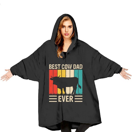 Best dad cow ever Blanket Hoodies