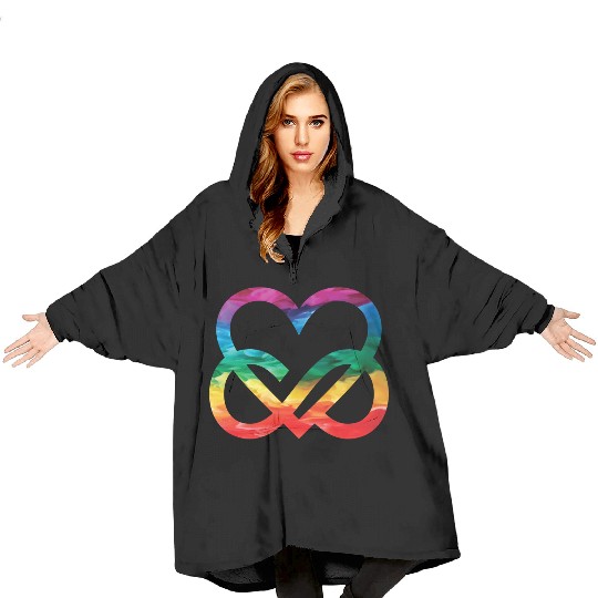Infinite Love Rainbow Heart LGBTQ Pride Heart Blanket Hoodies