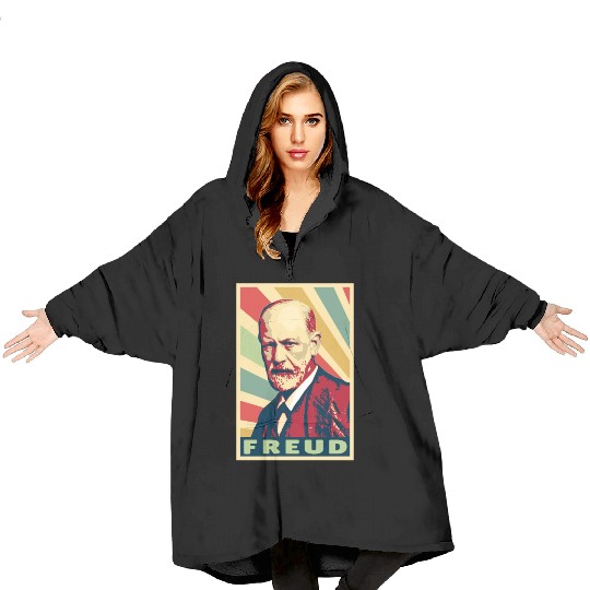 Sigmund Freud Vintage Colors Blanket Hoodies